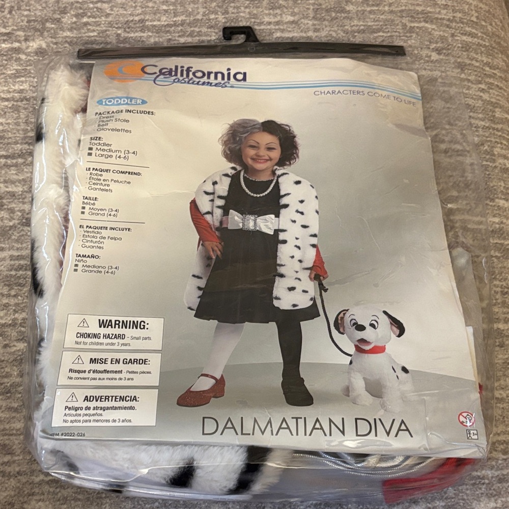 California Costumes Dalmatian Diva Halloween Outfit Black and White